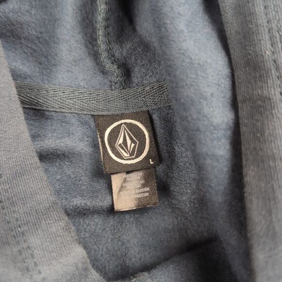 Volcom Hoodie Youth Large Blue Fleece Sweatshirt Pullover Skater Outdoor Casual - Picture 2 of 6
